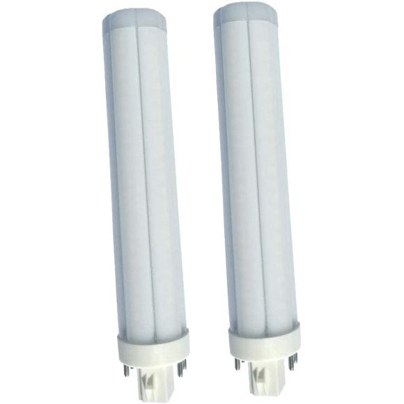 Led Gx24Q 4 Pin Base 12w Bulb PL Retrofit 4000k Daylight Equivalent GX24q-3 26W CFL Fluorescent Light Recessed Reading Desk Table Down Light 360 Degree No UV (2 Pack, Remove/Bypass Ballast)