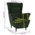 thumbnail image 5 of vidaXL Armchair Dark Green Velvet, 5 of 5