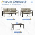 thumbnail image 6 of POTEBAN Aluminum Patio Furniture Set, Modern Metal Outdoor Sectional Sofa, Patio Conversation Sets with Side Table for Poolside, courtyard,Khaki, 6 of 10