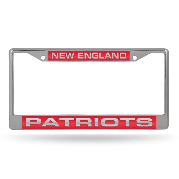 New England Football Patriots Chrome Metal License Plate Frame Holder