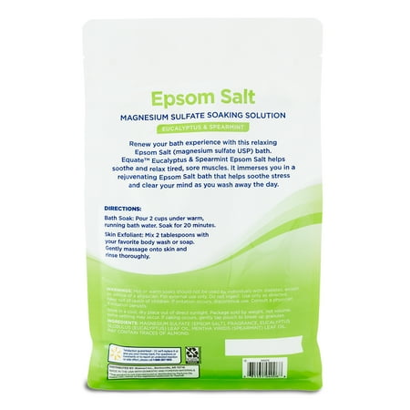 Equate Epsom Salt, Eucalyptus & Spearmint, 3 lbs, Compare to Dr Teal's® Epsom Salt Soaking Solution