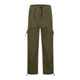 thumbnail image 3 of Dpytoraw Women's Summer Cargo Parachute Pants Loose Fit Pocket Vintage Street Style Women's Casual Pants Green S, 3 of 5