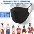 thumbnail image 2 of XDX Paquete De 100 Mascarillas Kn95 De 5 Capas, Transpirables Y C&oacute;modas, Para Adultos, Mujeres Y Hombres, Desechables, Color Negro, Envueltas Individualmente 100 Unidades (Paquete De 1) Neg, 2 of 6