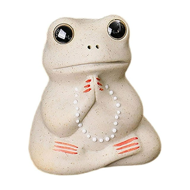 GROWTH TANK Frog Statue Collectable Decorative Handmade Artwork Tea Pet Ornament for Chinese Sitting