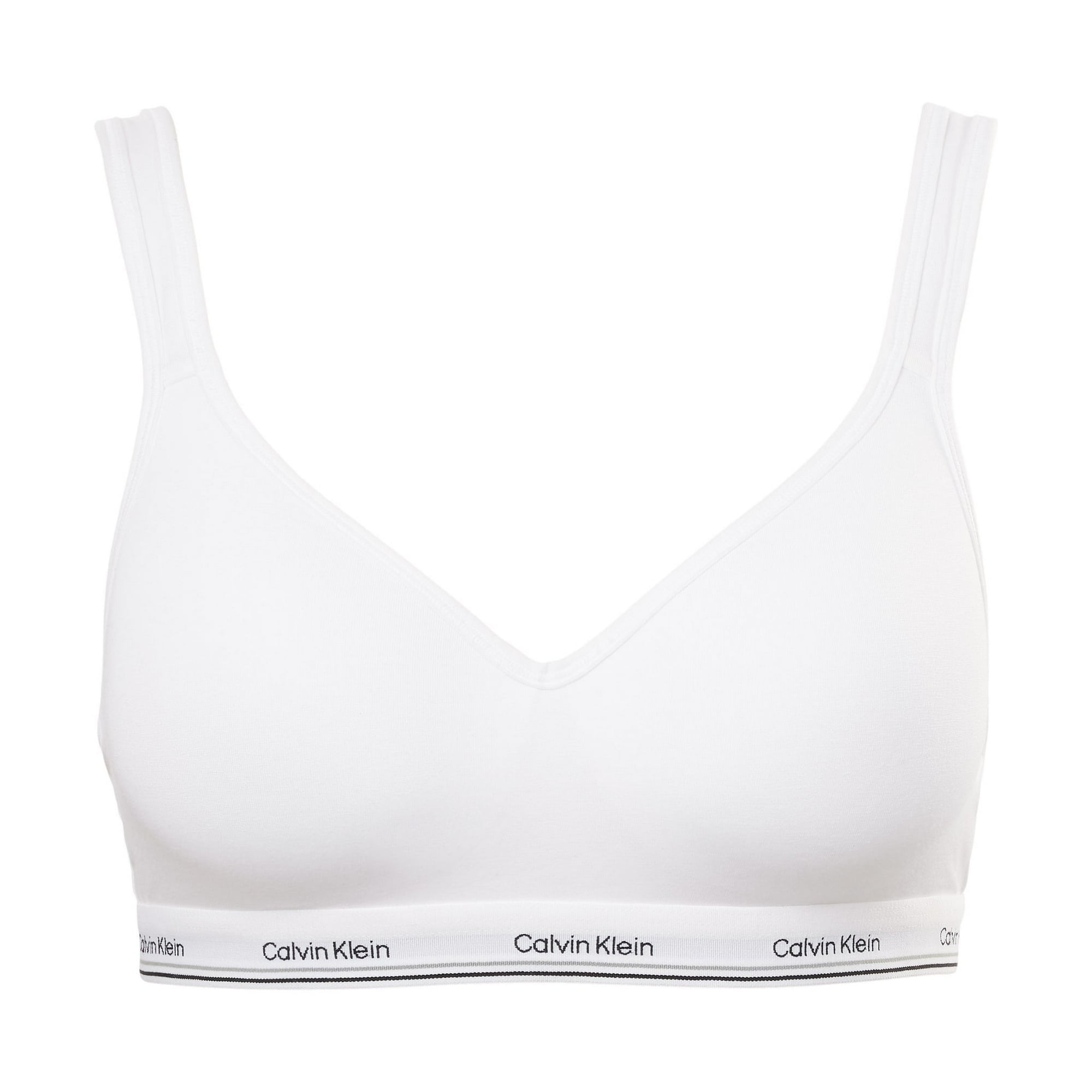Calvin Klein Women's Cotton Modal Balance Wire Free Bra Bralette (Black/White, Medium)
