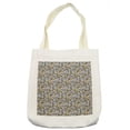 thumbnail image 1 of Floral Tote Bag, Retro Rose Flower Petals of Swirly Petals Bridal Blossoms Motif, Cloth Linen Reusable Bag for Shopping Books Beach and More, 16.5" X 14", Cream, by Ambesonne, 1 of 2