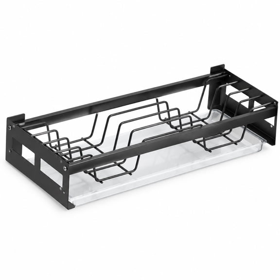 Wall Mount Plate Rack, 17.3" Stainless Steel Over Sink Drying Rack with Drain Tray