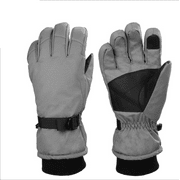 Ski Gloves, Warm Winter Gloves, Outdoor Gloves, Non-Slip Windproof Gloves, Sport Racing Climbing Mountain Bike Hiking Gloves, Available for Men and Women, Light Gray (Size XL)