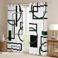 thumbnail image 2 of Manfei Abstract Ombre Black Out Curtains for Adult, Vintage Minimalism Curtains Pack of 2 (42x63 Each), Dark Green Circle Bedroom Curtains, Window Curtains Room Decor, 2 of 6