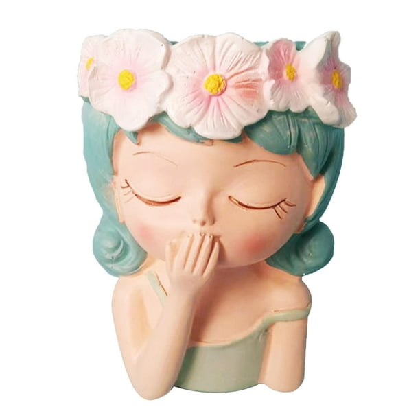 Jardinera, Jardineras con Cara de Niña, Maceta Bonsai, Decoración de Mesa, Decoración del Hogar, Estilo B