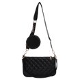 thumbnail image 1 of Bolso de cuero retro 2 piezas Bolso compuesto Mujeres Lattice Crossbody Bolsos (Negro) Likrtyny Para estrenar, 1 of 9