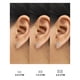 thumbnail image 5 of Pendientes minimalistas JeenMata de solitario de moissanita de talla esmeralda de 0,5 quilates con baño de oro blanco, 5 of 9