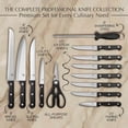 thumbnail image 2 of Moss & Stone Stone 14-Pcs Stainless Steel Carving Utility Prep Chef Knife Set with Sharpener and Wood Block, 2 of 9