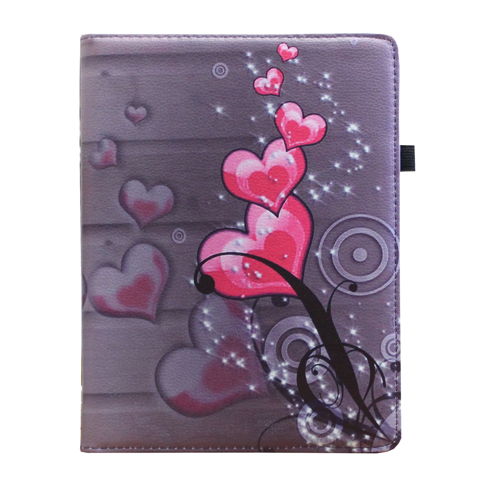 JYtrend Smart Case for iPad 5th / 6th Generation with Pencil Holder, Rotating Stand Magnetic Auto Wake Up/Sleep Cover for 2017 / 2018 iPad 9.7 Model A1893 A1954 A1822 A1823 (Heart Flower)