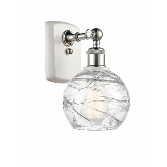 516-1W-WPC-G1213-6-LED-Innovations Lighting-Small Deco Swirl-3.5W 1 LED Wall Sconce in Industrial Style-6 Inches Wide by 11 Inches High