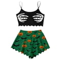 thumbnail image 2 of Xijirk Women 2 Piece Cami Short Pajama Set Skeleton Hand Print Spaghetti Strap Loungewear for Halloween Party and Daily Wear, 2 of 6