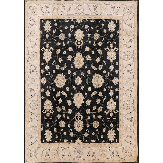 Ahgly Company Indoor Rectangle Mid-Century Modern Burgundy Brown Oriental Area Rugs, 8' x 12'