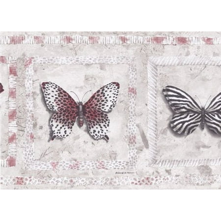 Wallpaper For Less AW77382 Stone Animal Print Butterflies ...