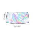 thumbnail image 3 of Colorful Car Sunshade Front Windshield Heat Insulation Sunscreen Cover for Summer, Reflective Fabric, Foldable, 145x80cm, 3 of 8
