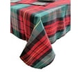 thumbnail image 5 of Fennco Styles Classic Red & Green Holiday Tartan Plaid Tablecloth 67"W X 104"L - Multicolored Table Cover with Gold Lurex for Christmas Décor, Winter Holidays, Family Gatherings, and Special Occasion, 5 of 5