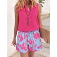 thumbnail image 3 of Jaimenalin Women'S Two Piece Short Sets Casual Oversized V Neck Shirts Shorts Outdoor Vacation Travel Outfit Flower Color 3 XL, 3 of 5