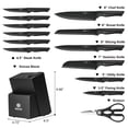 thumbnail image 3 of NULAS Knife Set, 14Piece Knife Sets for Kitchen with Block, Dishwasher Safe, Built in Sharpener Block, Glossy Black, 3 of 7