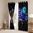 thumbnail image 3 of Homewish Colorful Alphabet P Kitchen Curtains,Gaming Pad Print Black Out Curtains Pack of 2 (42x63 Each),Red Green, 3 of 6