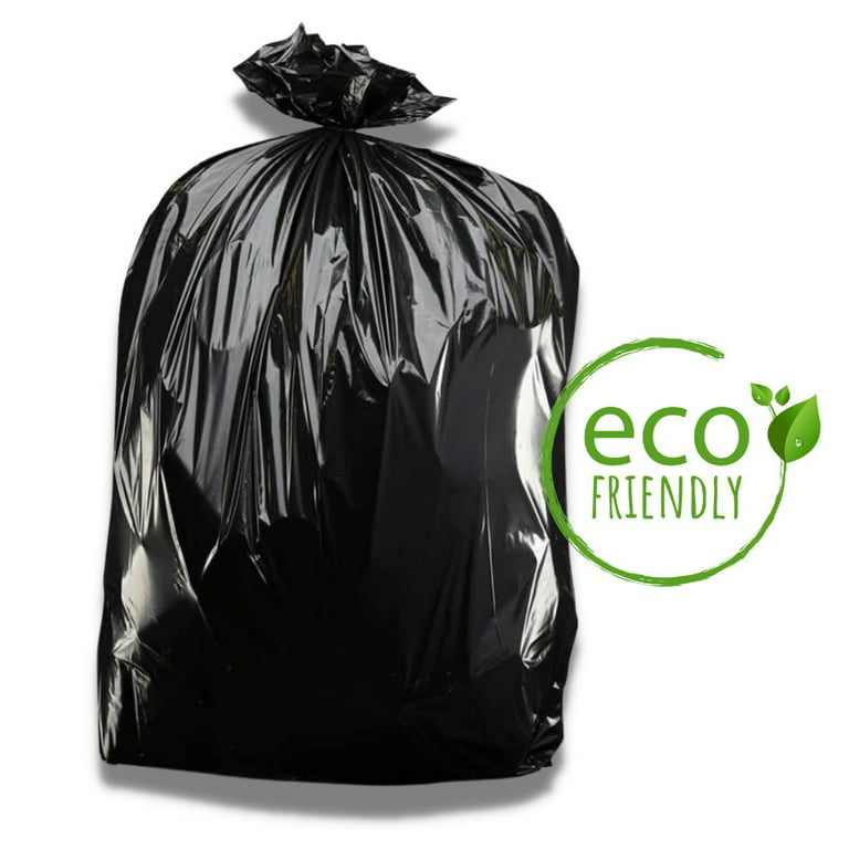 Plasticplace 25 Gallon Eco-Friendly Trash Bags, 100 Count, Black 