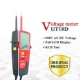 thumbnail image 2 of Digital Voltmeter UT18B UT18D AC DC Voltage Continunity Tester 690V LCD Display 3 Phase Sequence RCD Electrical Tester ,Accurate Testing, 2 of 7