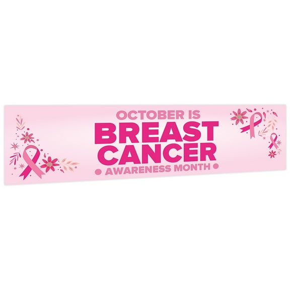Large Breast Cancer Banner Decorations, Pink Floral October Awareness Month, Survivor Dcor for Women