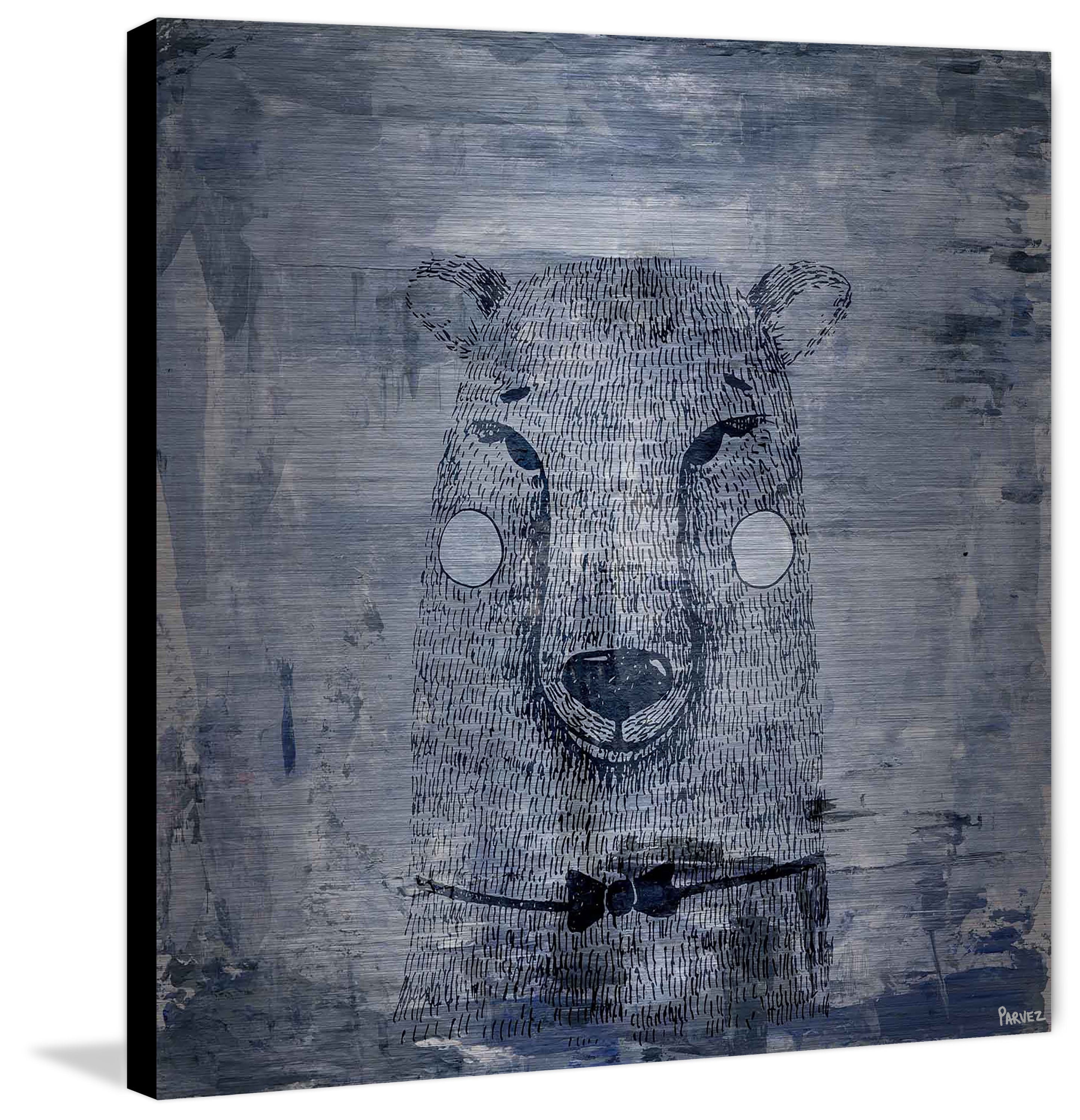 "Blue Smile" Painting Print on Brushed Aluminum