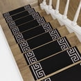 thumbnail image 7 of Slip-Resistant, Non-Adhesive, Durable, Stain-Resistant, Washable 8.5x26 in. Stair Treads to Enhance Safety, Protect Stairs, and Reduce Noise. Black and Silver Contemporary Greek Key Design, Set of 13, 7 of 7