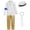 White-2, variant on Pop Star Halloween Clothing Sets, White Coat, Sequin Pants, Hat, Tie, 80s Retro Stage Outfit, 4 Piece, 3-4 Years