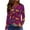 Hot Pink #029, variant on Mardi Gras Shirts for Women Carnival Sparkly Long Sleeve T Shirts Glitter Crew Neck Holiday Tunic Tops Dark Blue L