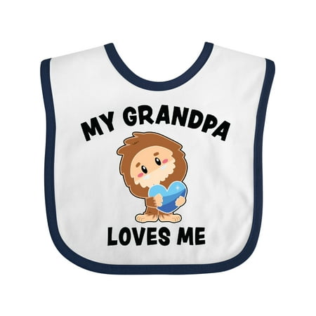 

Inktastic Cute Bigfoot My Grandpa Loves Me Gift Baby Boy Bib