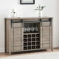 thumbnail image 6 of Farmhouse Bar Cabinet with Sliding Barn Door, 47" Rustic Wine & Coffee Station, 16-Bottle Rack, Adjustable Shelves for Dining Room, Kitchen, Living Room, 6 of 8