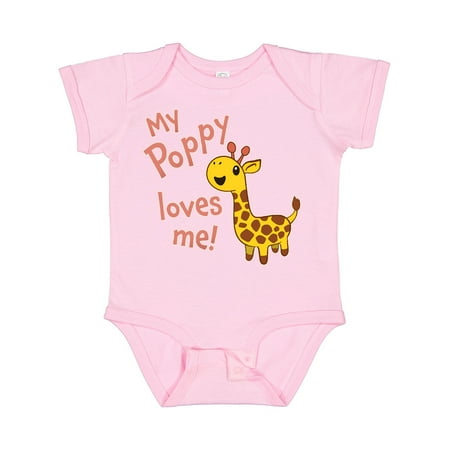 

Inktastic My Poppy Loves Me- Cute Giraffe Boys or Girls Baby Bodysuit