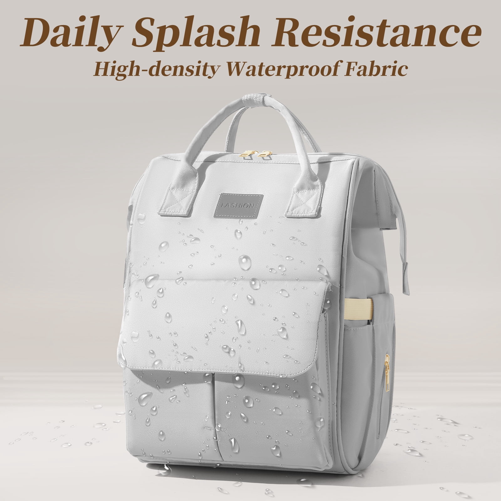 Diaper Bag Backpacks with Insulated Pocket,Waterproof Large Baby Bag for Boys Girls,Unisex Travel Baby Changing Bag for Mom Dad,Gray