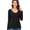 Black, variant on Long Sleeve Shirts for Women Lace V Neck Thermal Shirt Fitted Basic Tops Plain Layering Undershirts