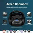 thumbnail image 2 of LONPOO Portable CD Player Boombox Classic Stereo Sound System Outdoor Speaker with FM Home Audio Radio, Bluetooth, Aux-in, USB Playback, Black, 2 of 5