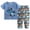 C142-Blue, variant on Staki Toddler Summer Pajamas Kids' 2-Piece Snug-fit Cotton Matching Comfortable Pajama Set, Soft & Cute for Kids 1-14 Years,3-4 Years