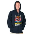 thumbnail image 5 of El Loco Gato Mexican Wrestler Cat Unisex Plus Size Zip Hoodie Brisco Brands 2X, 5 of 6