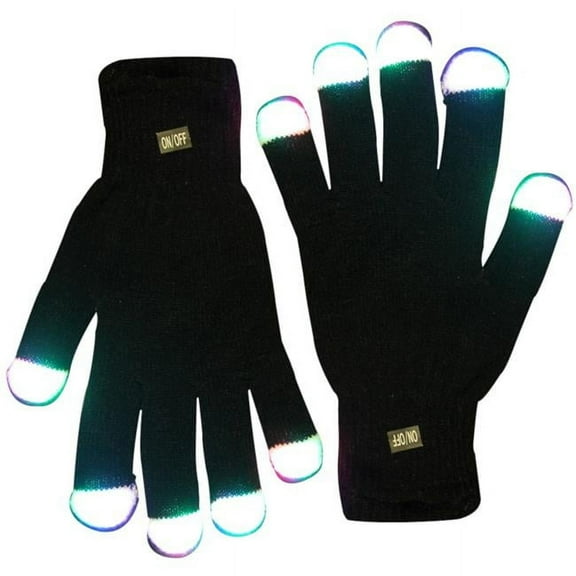 LED Black Gloves, Multi Color