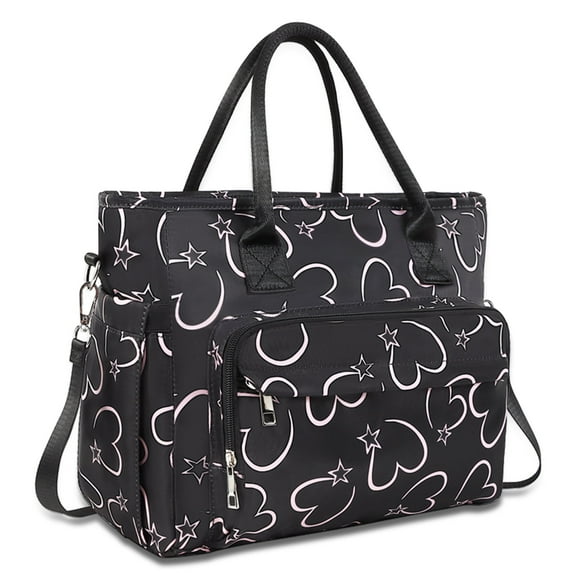 Holuxer Large Lunch Tote Bag, Insulated Lunch Bags for Women/Men, Reusable Portable Lunch Box, Leakproof Cooler Bags Weekender Pocket Handbags for Work Picnic Outdoor Shopping 12L, Black ( LOVE )