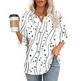 thumbnail image 6 of Neewe V Neck Blouses for Women Dressy Casaul 3/4 Length Sleeve Womens Tops Button Down Shirts, 6 of 6