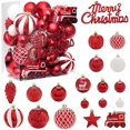 thumbnail image 7 of 65 pcs Christmas Balls Ornaments Set, Shatterproof Christmas Decorations with Hand-held Gift Package for Xmas Tree/Holiday/Wedding/Holiday/Party Decor (Red), 7 of 7