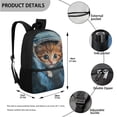 thumbnail image 3 of Jeiento Cute Cat Backpack for Girls 3 Piece Bookbag Set Lovely School Bag with Lunchbox 2nd Grade Book Bags for Kids Travel Rucksack, 3 of 7