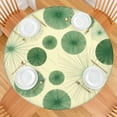thumbnail image 2 of Green Tie Dye Fan Pattern Round Fitted Tablecloth with Elastic Edge,Dining Table Cover Waterproof,Outdoor Round Tablecloth for Camping,Dining,Indoor and Outdoor, 2 of 7