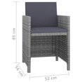 thumbnail image 4 of vidaXL 5 Piece Outdoor Dining Set with Cushions Poly Rattan Grey, 4 of 5