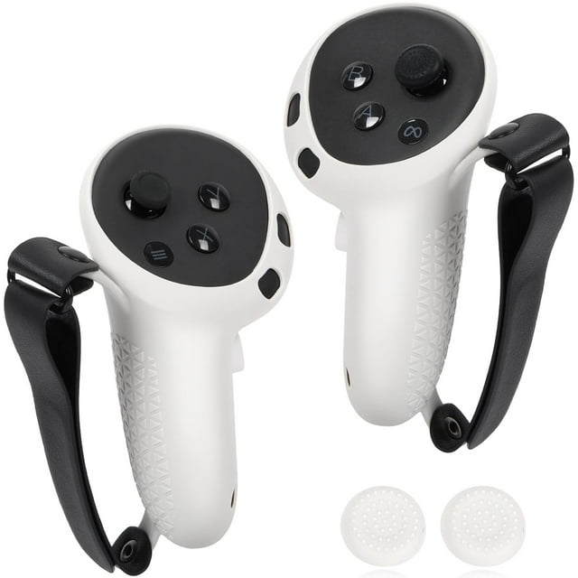 Silicone Controller Grip Cover for Meta Quest 3S/3 - Adjustable Knuckle Straps, Compatible VR Accessories for Touch Controllers